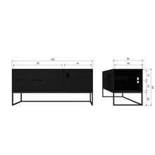Laden Sie das Bild in den Galerie-Viewer, SILAS TV UNIT 120CM ASH BLACKNIGHT [fsc]