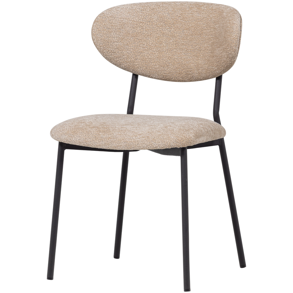 KJELD DINING CHAIR CHENILLE TEXTURED NATURAL