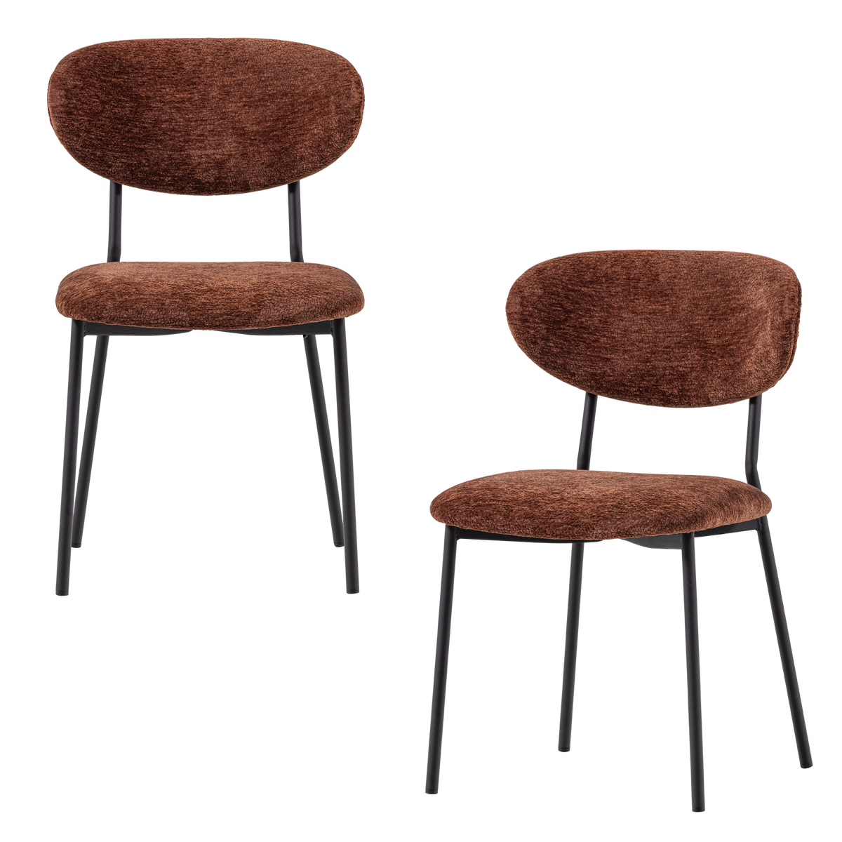 KJELD DINING CHAIR CHENILLE TEXTURED BROWN
