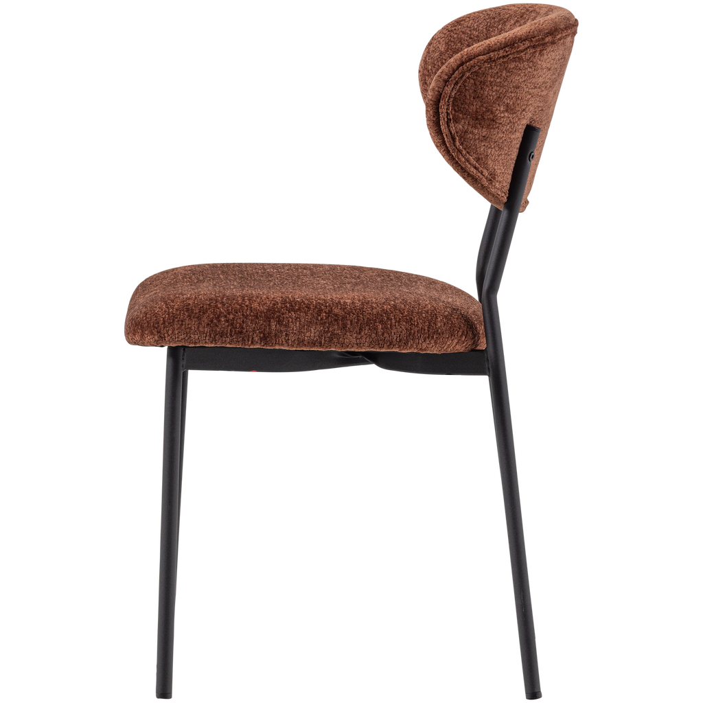 KJELD DINING CHAIR CHENILLE TEXTURED BROWN