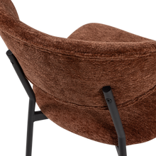 Laden Sie das Bild in den Galerie-Viewer, KJELD DINING CHAIR CHENILLE TEXTURED BROWN
