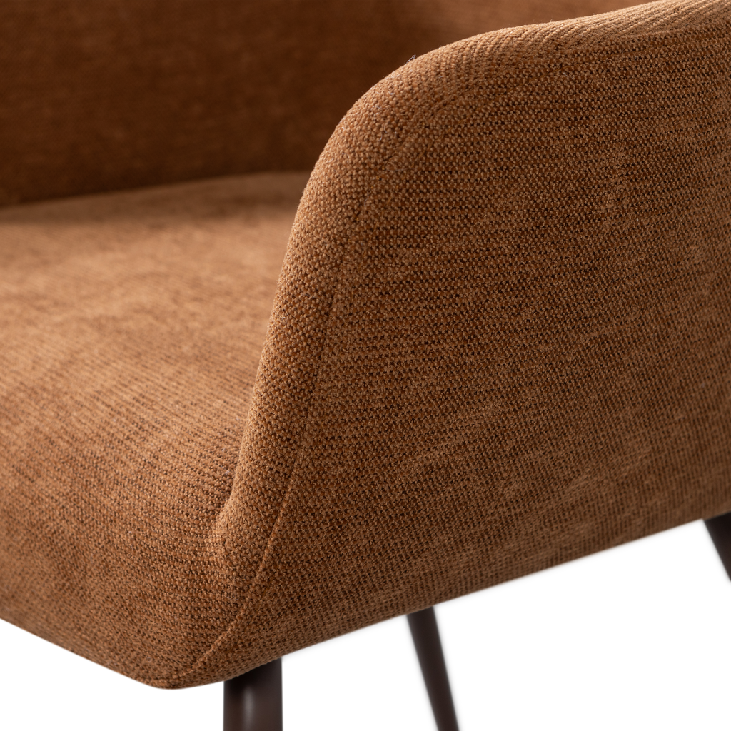 JENNY DINING CHAIR WOVEN FABRIC BROWN