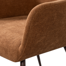 Laden Sie das Bild in den Galerie-Viewer, JENNY DINING CHAIR WOVEN FABRIC BROWN
