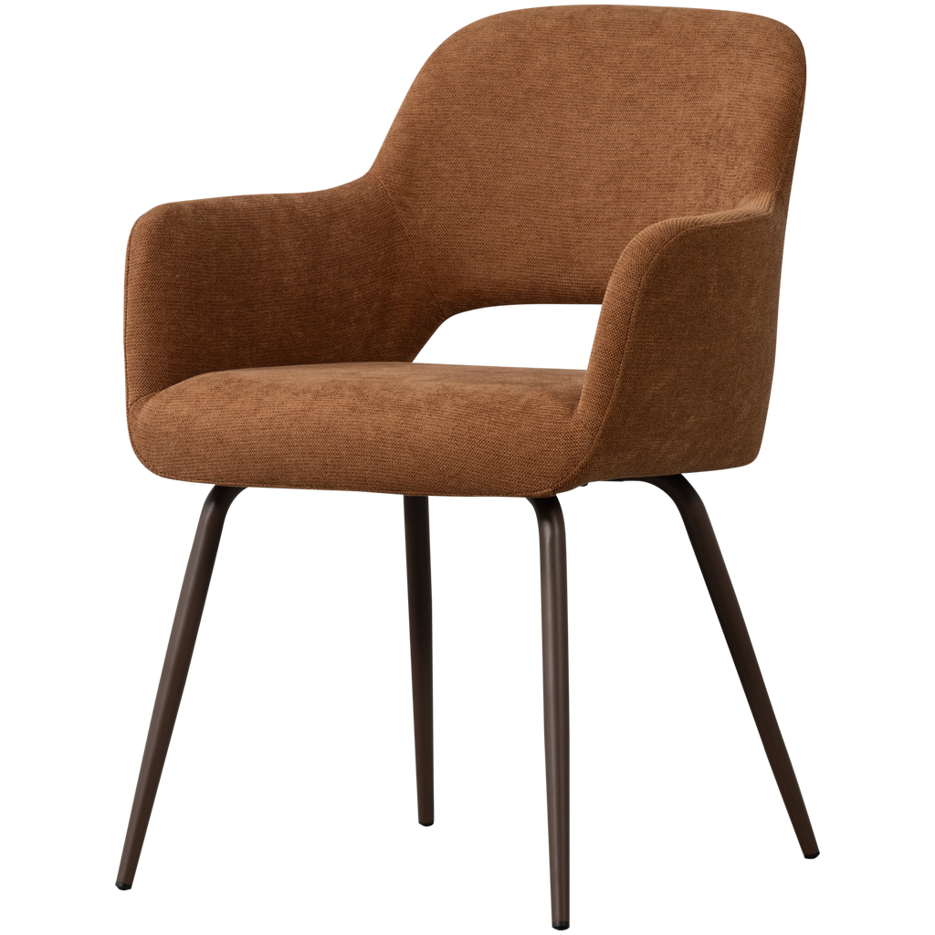 JENNY DINING CHAIR WOVEN FABRIC BROWN