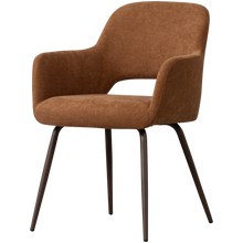 Laden Sie das Bild in den Galerie-Viewer, JENNY DINING CHAIR WOVEN FABRIC BROWN
