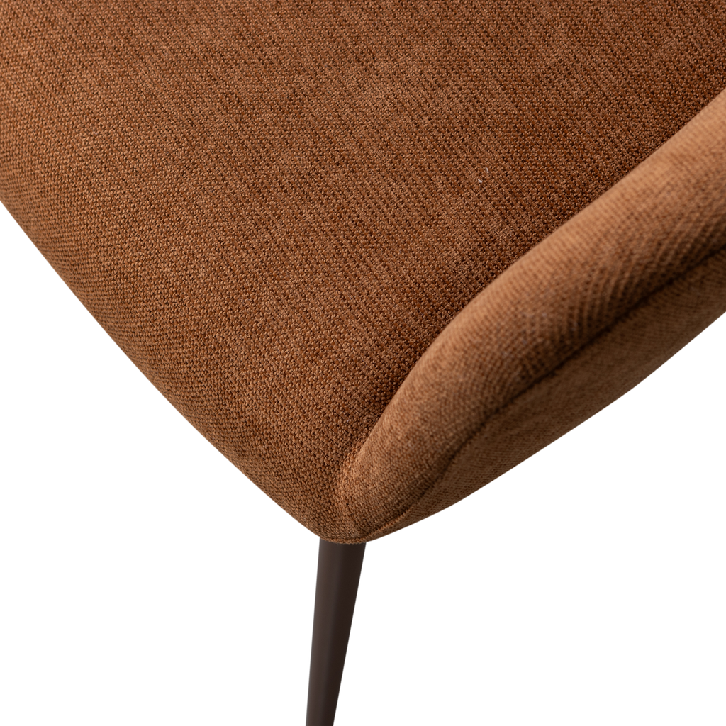 JENNY DINING CHAIR WOVEN FABRIC BROWN