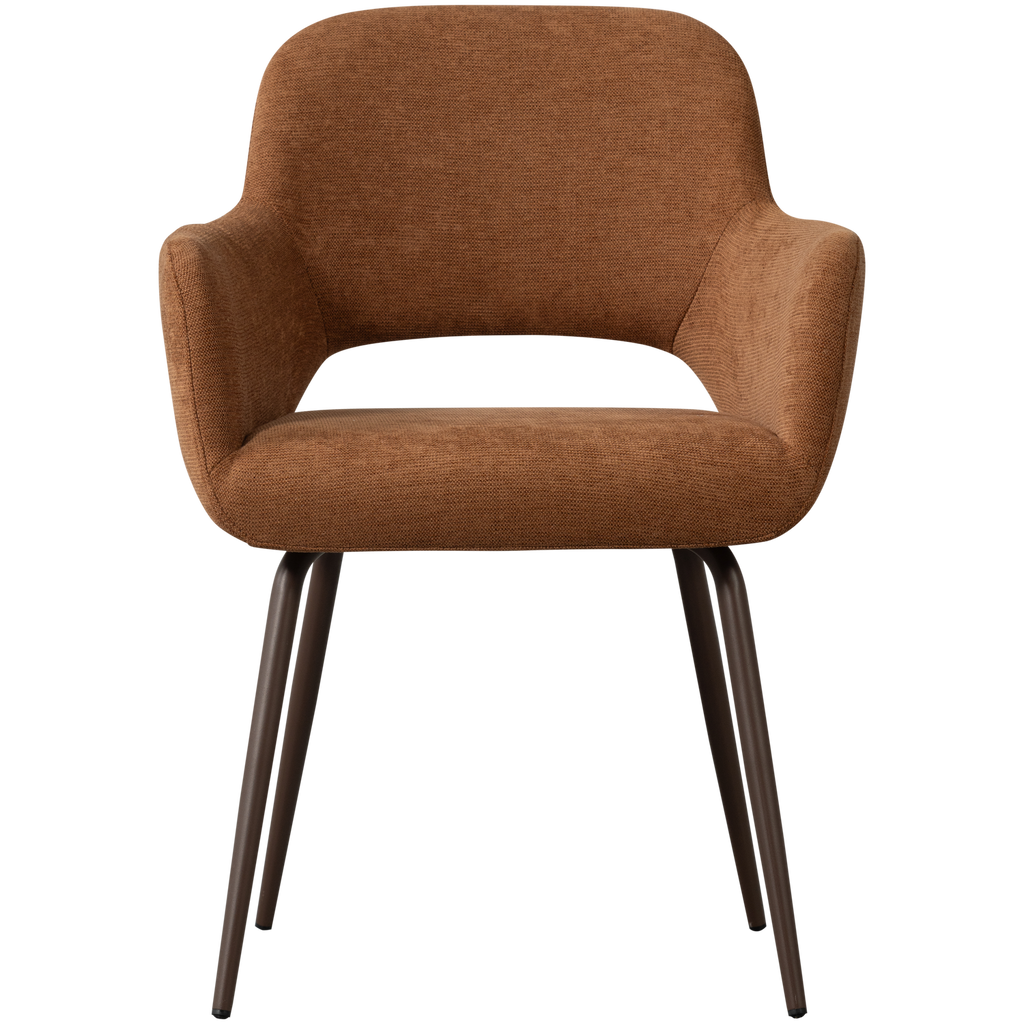JENNY DINING CHAIR WOVEN FABRIC BROWN