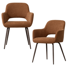 Laden Sie das Bild in den Galerie-Viewer, JENNY DINING CHAIR WOVEN FABRIC BROWN