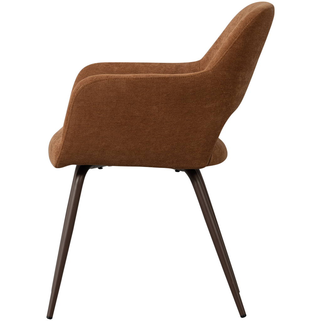 JENNY DINING CHAIR WOVEN FABRIC BROWN