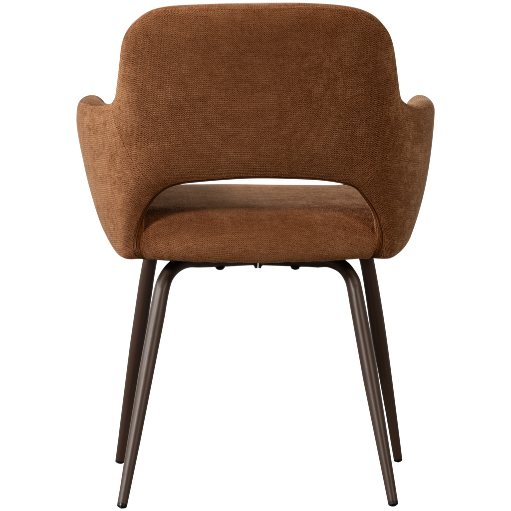 JENNY DINING CHAIR WOVEN FABRIC BROWN