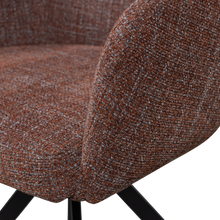 Laden Sie das Bild in den Galerie-Viewer, FENNE SWIVEL DINING CHAIR WOVEN FABRIC CHESTNUT BROWN