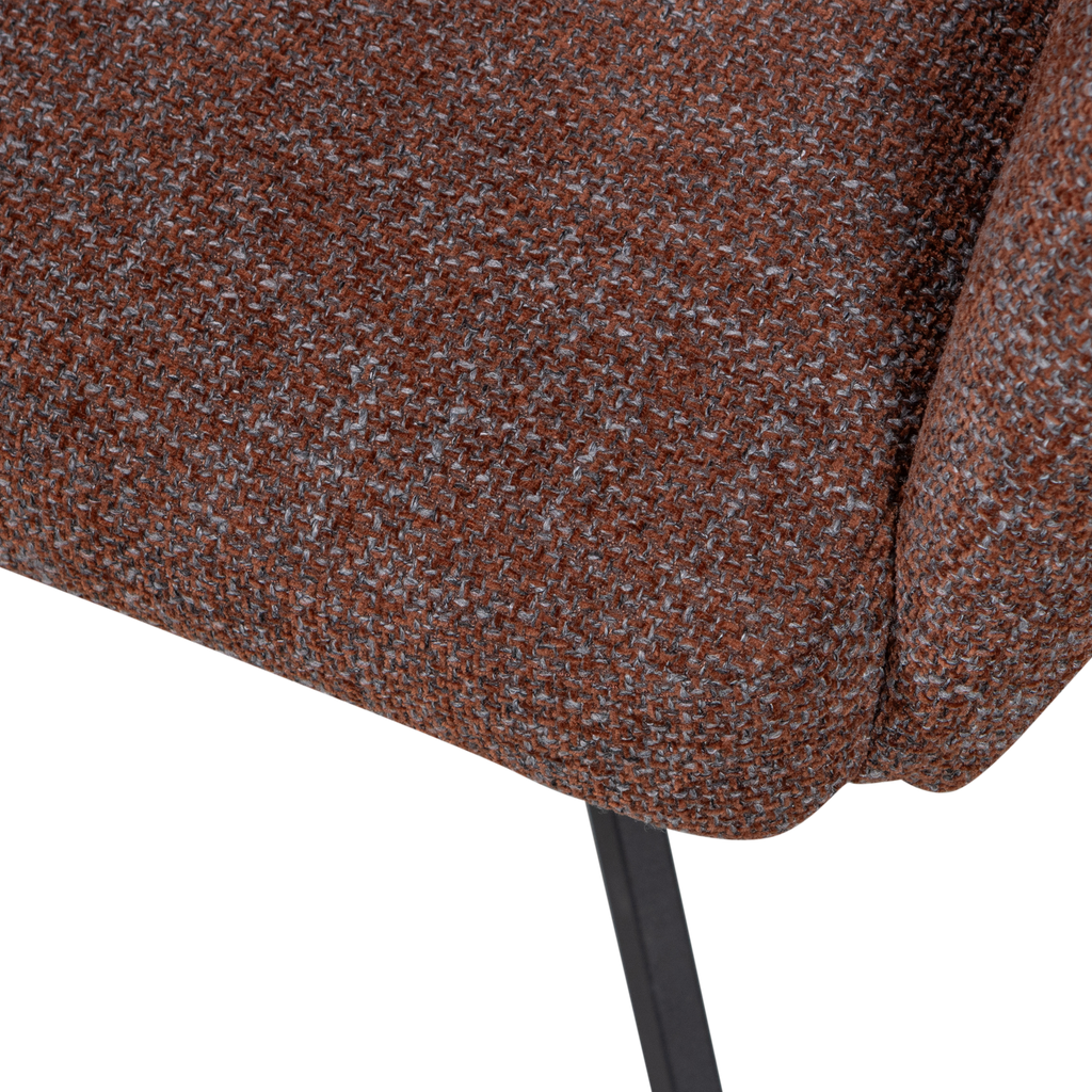 FENNE SWIVEL DINING CHAIR WOVEN FABRIC CHESTNUT BROWN