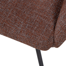 Laden Sie das Bild in den Galerie-Viewer, FENNE SWIVEL DINING CHAIR WOVEN FABRIC CHESTNUT BROWN