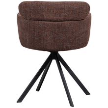 Laden Sie das Bild in den Galerie-Viewer, FENNE SWIVEL DINING CHAIR WOVEN FABRIC CHESTNUT BROWN