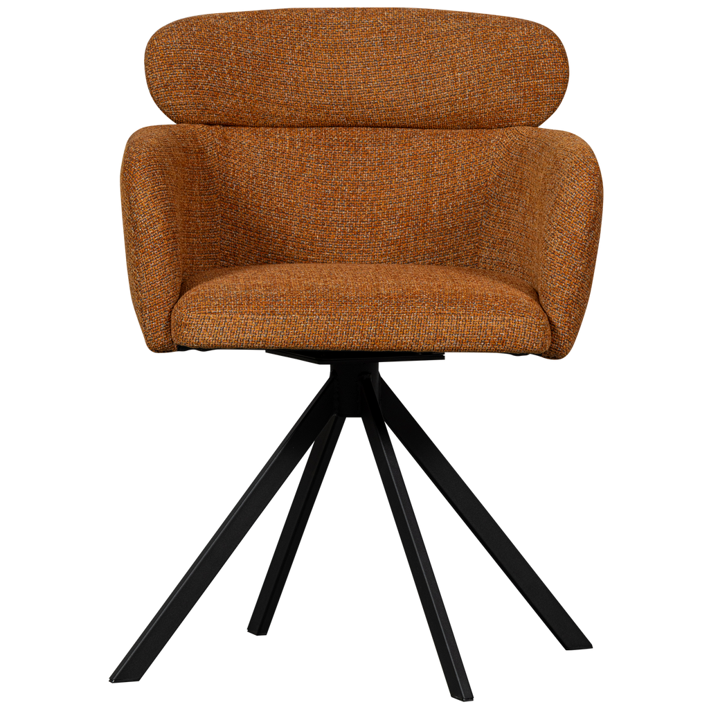 FENNE SWIVEL DINING CHAIR WOVEN FABRIC GINGER