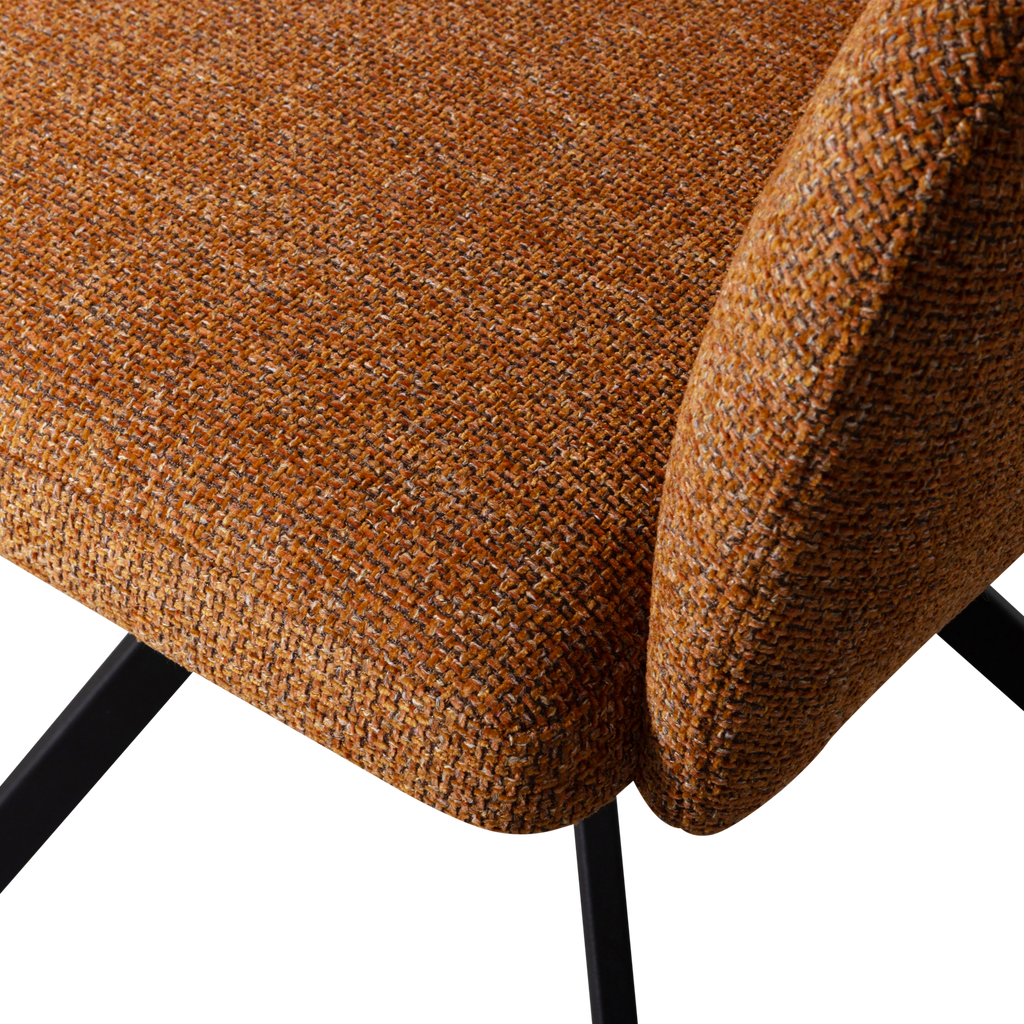 FENNE SWIVEL DINING CHAIR WOVEN FABRIC GINGER