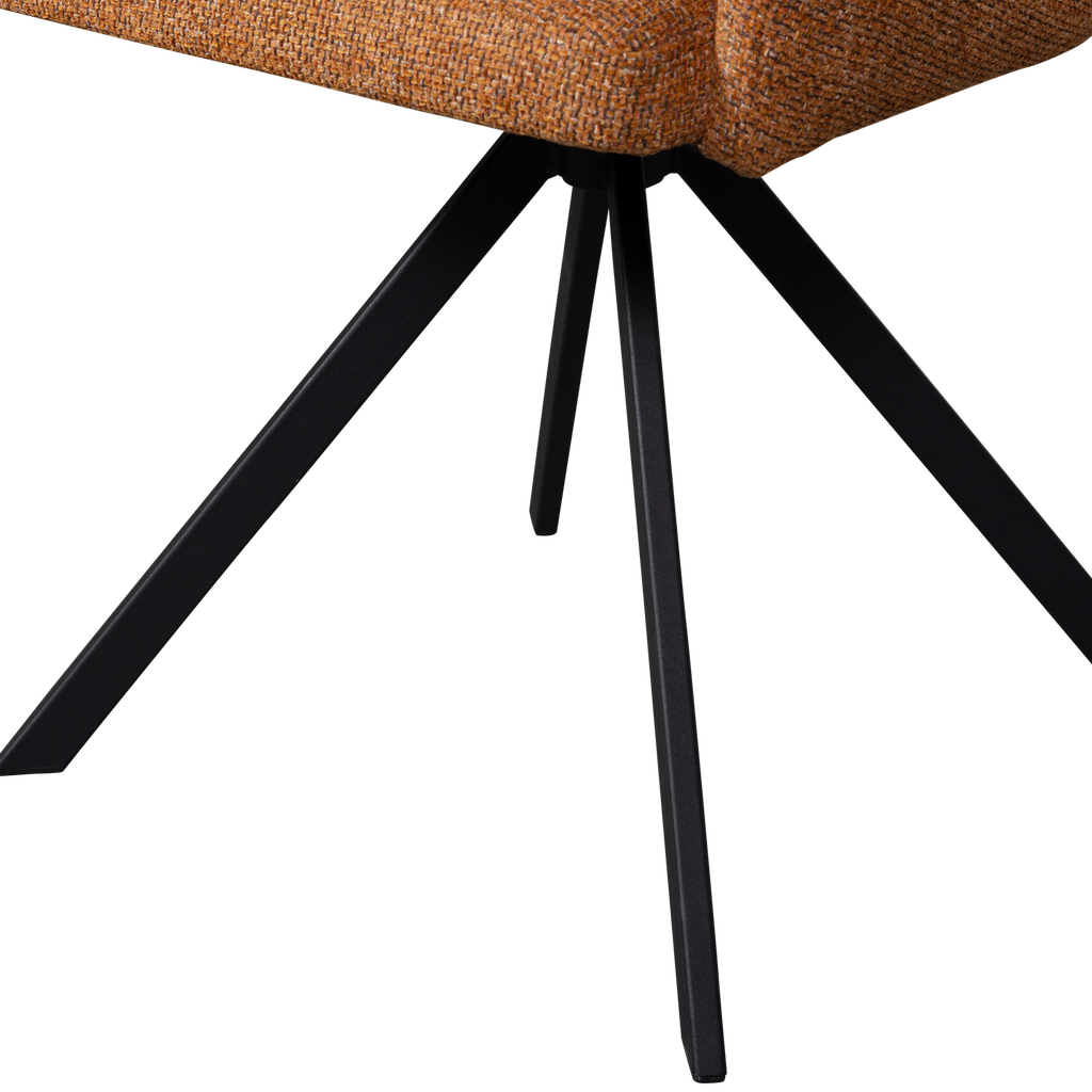 FENNE SWIVEL DINING CHAIR WOVEN FABRIC GINGER