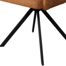 Laden Sie das Bild in den Galerie-Viewer, FENNE SWIVEL DINING CHAIR WOVEN FABRIC GINGER