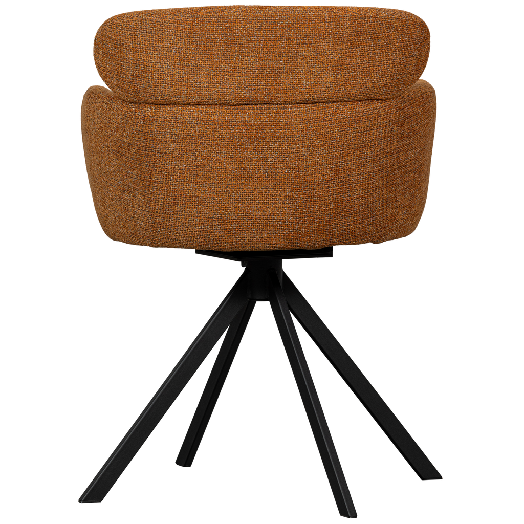 FENNE SWIVEL DINING CHAIR WOVEN FABRIC GINGER