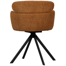Laden Sie das Bild in den Galerie-Viewer, FENNE SWIVEL DINING CHAIR WOVEN FABRIC GINGER
