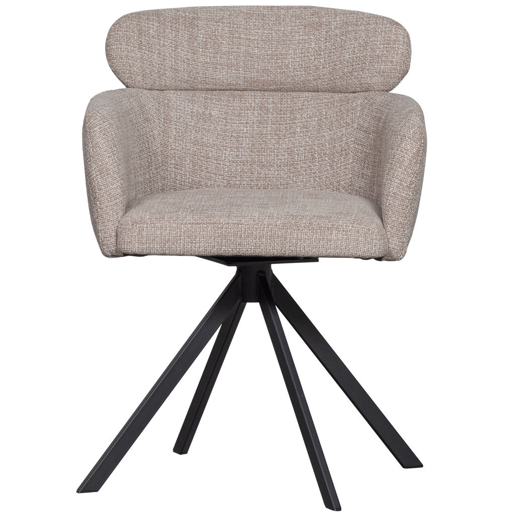 FENNE SWIVEL DINING CHAIR WOVEN FABRIC NATURAL