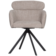 Laden Sie das Bild in den Galerie-Viewer, FENNE SWIVEL DINING CHAIR WOVEN FABRIC NATURAL