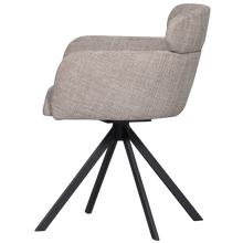 Laden Sie das Bild in den Galerie-Viewer, FENNE SWIVEL DINING CHAIR WOVEN FABRIC NATURAL