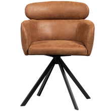 Load image into Gallery viewer, FENNE SWIVEL DINING CHAIR LEATHER LOOK COGNAC