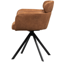 Load image into Gallery viewer, FENNE SWIVEL DINING CHAIR LEATHER LOOK COGNAC