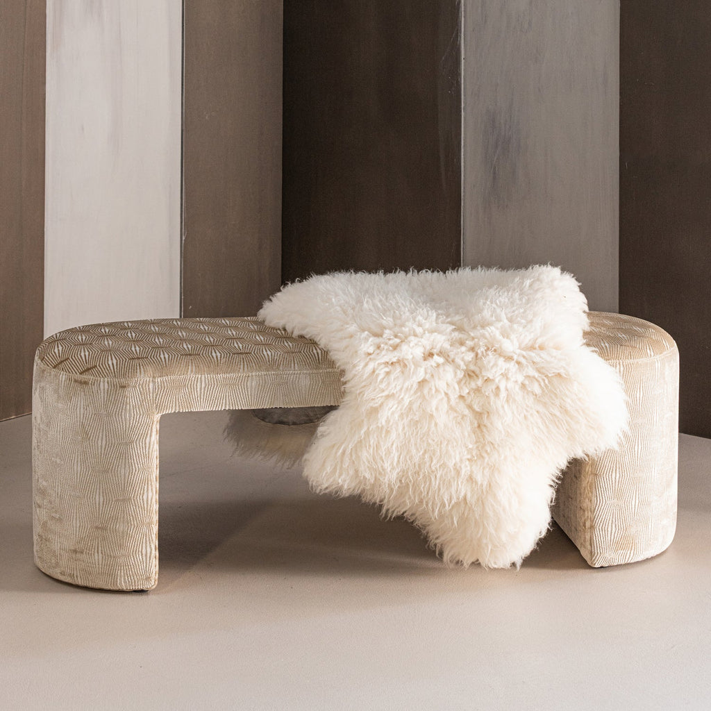 JACOB UPHOLSTERED BENCH STRIPE DESSIN NATURAL [fsc]