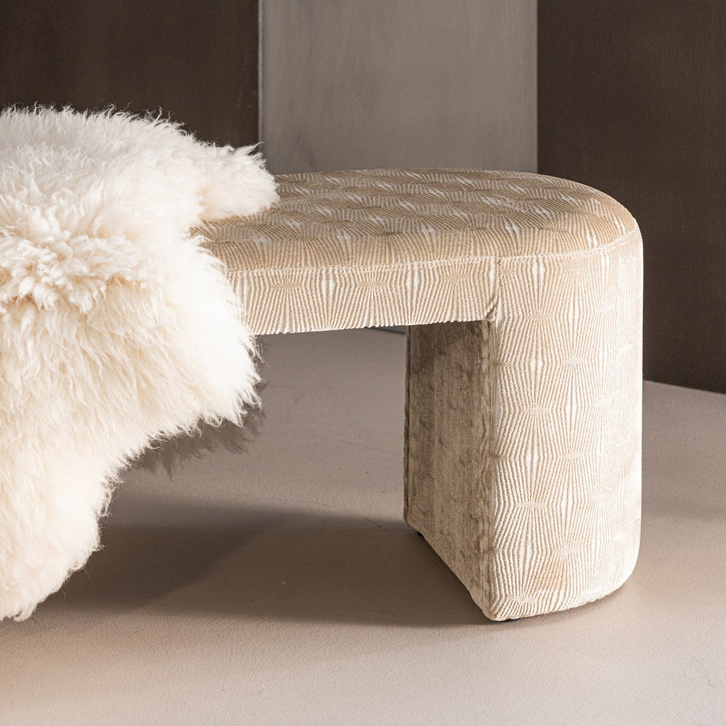 JACOB UPHOLSTERED BENCH STRIPE DESSIN NATURAL [fsc]