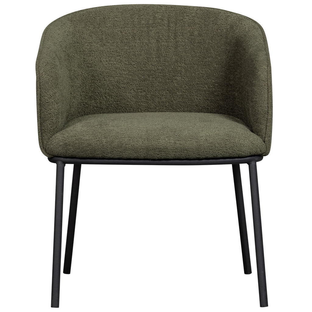 LEON DINING CHAIR BOUCLE FOREST GREEN