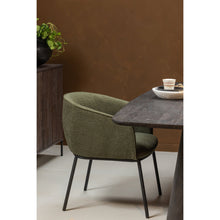 Load image into Gallery viewer, LEON DINING CHAIR BOUCLE FOREST GREEN