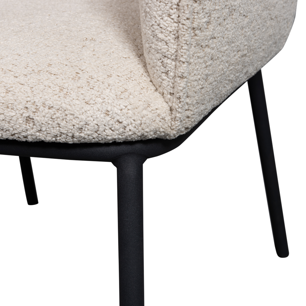 LEON DINING CHAIR BOUCLE NATURAL MELANGE