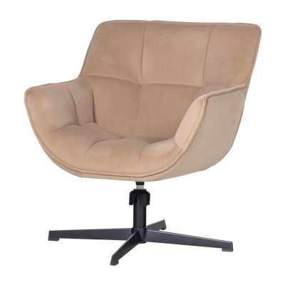 WIBO SWIVEL ARMCHAIR MATT VELVET NATURAL [fsc]