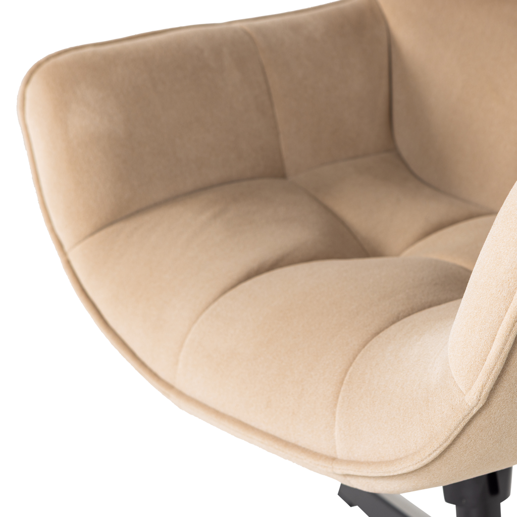 WIBO SWIVEL ARMCHAIR MATT VELVET NATURAL [fsc]