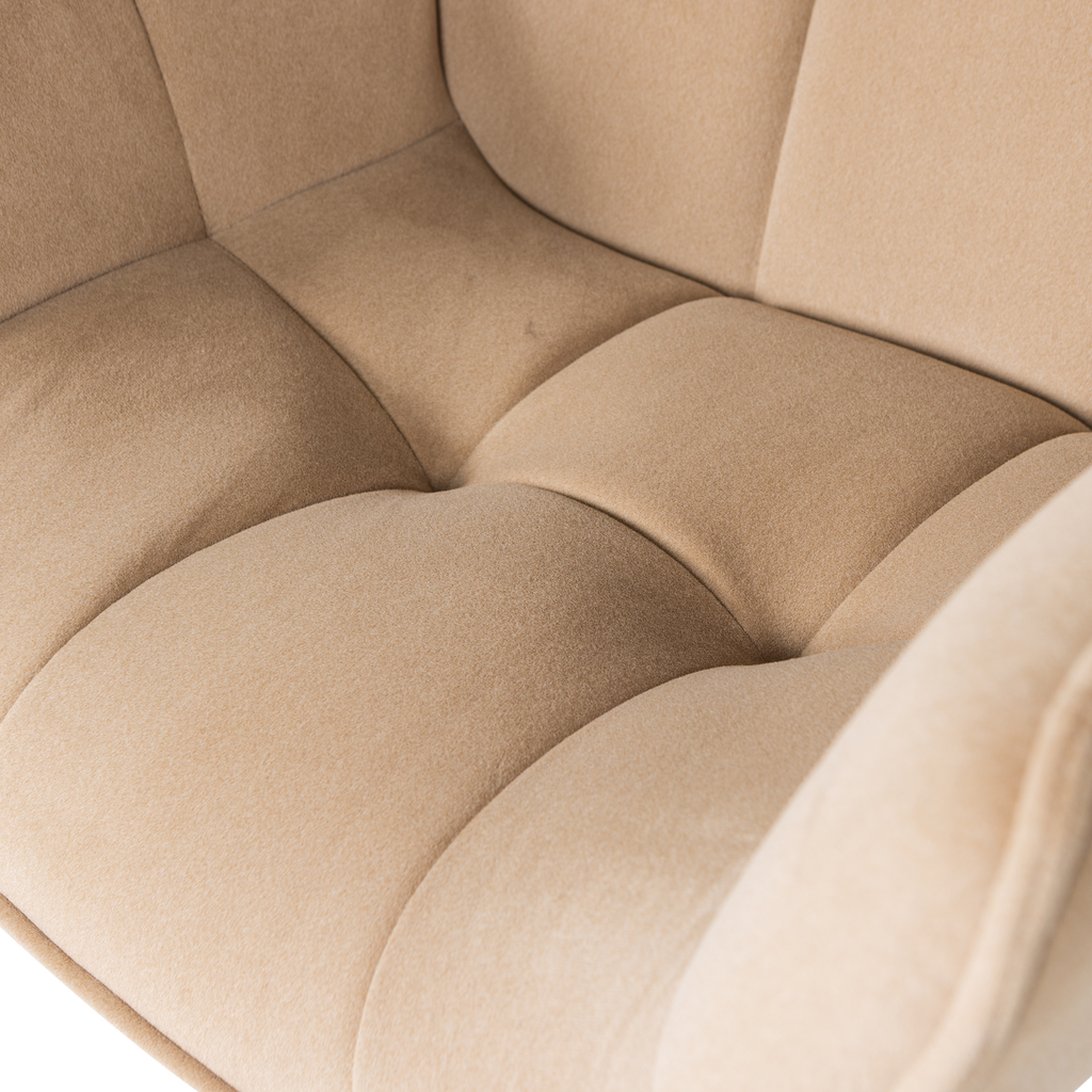 WIBO SWIVEL ARMCHAIR MATT VELVET NATURAL [fsc]