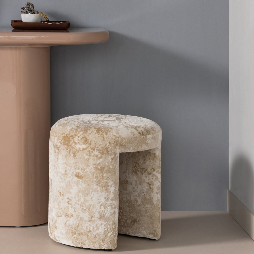 CHARLIE UPHOLSTERED STOOL STRUCTURED BEIGE [fsc]