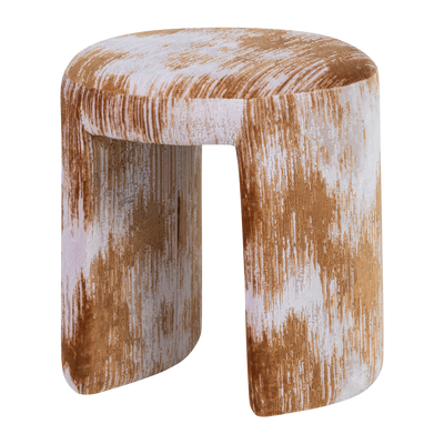 CHARLIE UPHOLSTERED STOOL STRUCTURED CARAMEL BROWN [fsc]