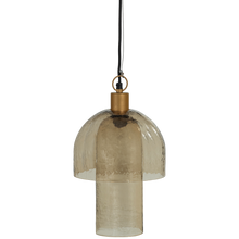 Load image into Gallery viewer, GIGI HANGING LAMP WITH DOUBLE SHADE HAMMERED GLASS NATURAL