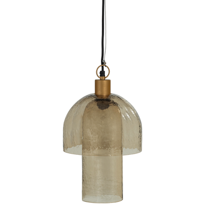 GIGI HANGING LAMP WITH DOUBLE SHADE HAMMERED GLASS NATURAL