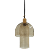 GIGI HANGING LAMP WITH DOUBLE SHADE HAMMERED GLASS NATURAL