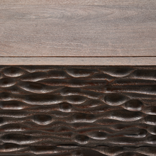 Load image into Gallery viewer, CRUMBLE CARVED NIGHTSTAND WITH DRAWERS MANGO WOOD DARK BROWN