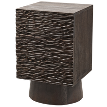 Load image into Gallery viewer, CRUMBLE CARVED NIGHTSTAND WITH DRAWERS MANGO WOOD DARK BROWN