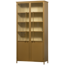 Laden Sie das Bild in den Galerie-Viewer, EXHIBIT XL 2-DOORS DISPLAY CASE METAL HONEY YELLOW