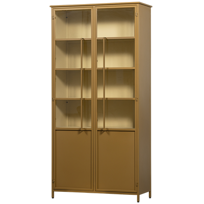 EXHIBIT XL 2-DOORS DISPLAY CASE METAL HONEY YELLOW