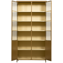 Laden Sie das Bild in den Galerie-Viewer, EXHIBIT XL 2-DOORS DISPLAY CASE METAL HONEY YELLOW