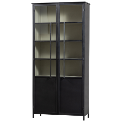 EXHIBIT XL 2-DOORS DISPLAY CASE METAL BLACK