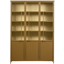 Laden Sie das Bild in den Galerie-Viewer, EXHIBIT XL 3-DOORS DISPLAY CASE METAL HONEY YELLOW