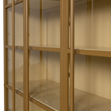 Laden Sie das Bild in den Galerie-Viewer, EXHIBIT XL 3-DOORS DISPLAY CASE METAL HONEY YELLOW